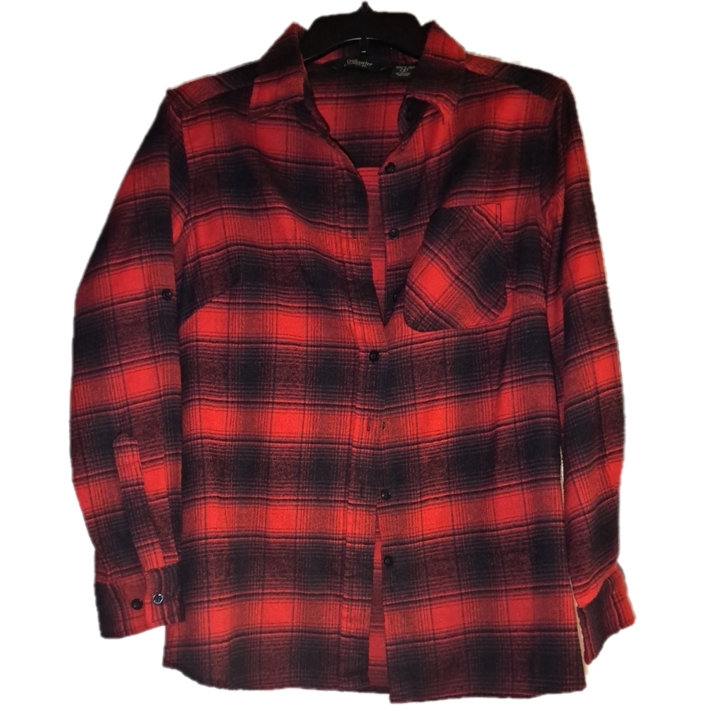 Stillwater Size S Classic Red Plaid Button-Down Shirt